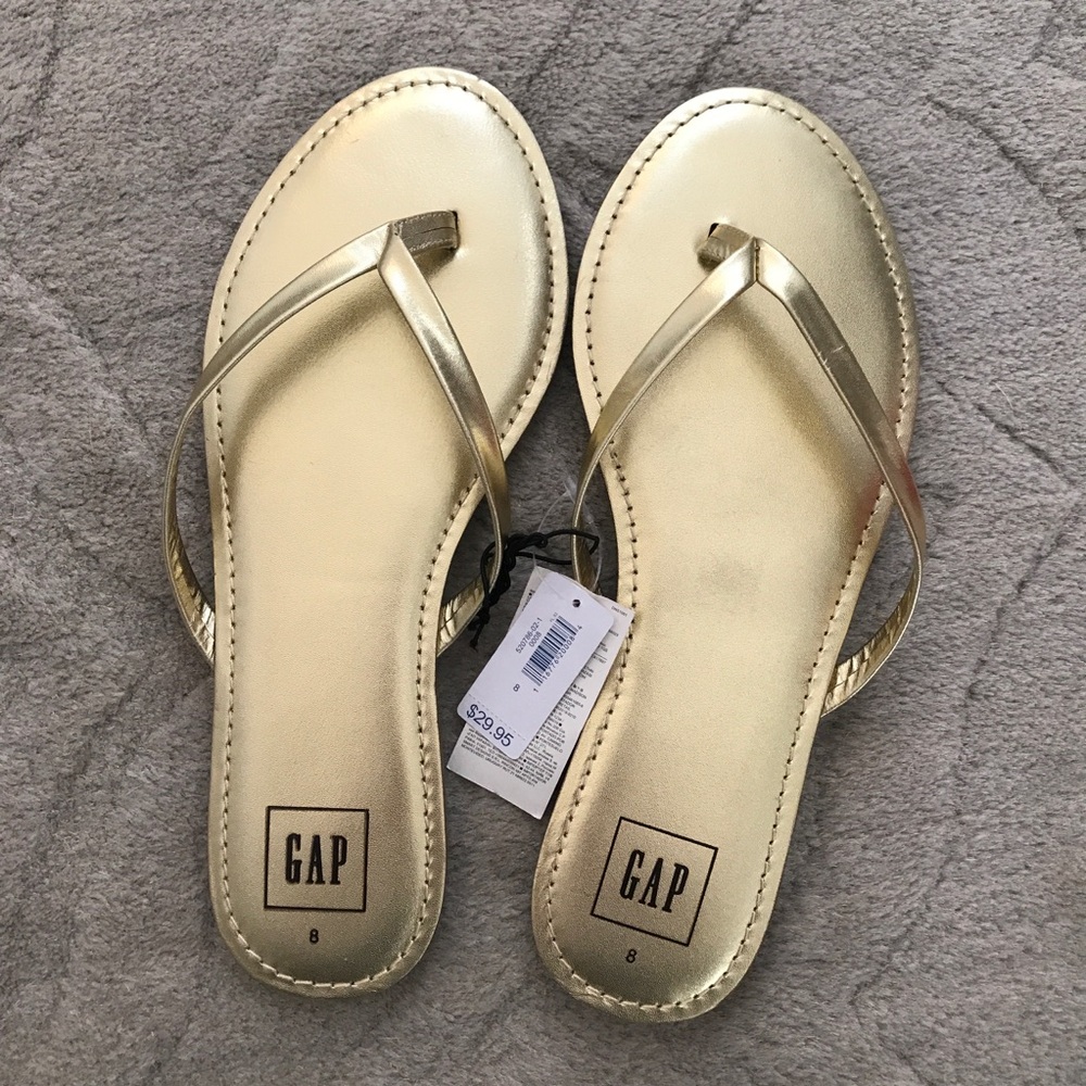 Gap Gold Flip Flops